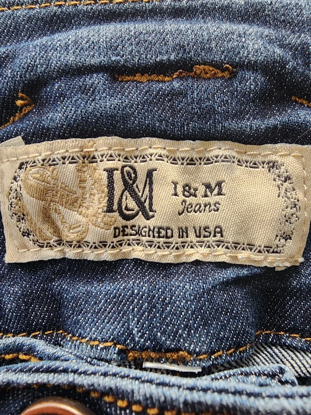 I&M Blue Denim Skinny Jeans Size 15 with Button Fly